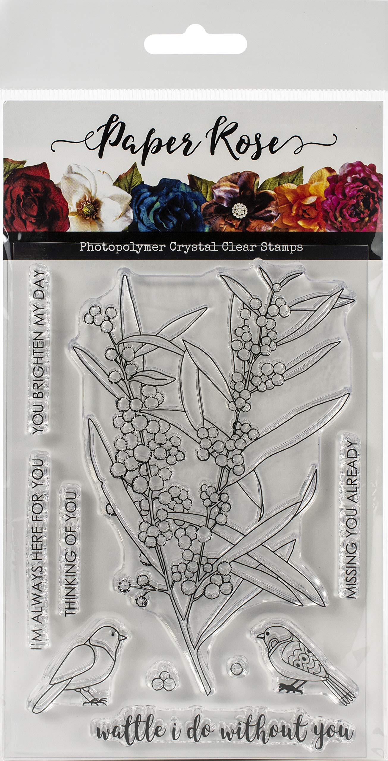 PAPER ROSE -3PL Clear Stamps Wattle, One Size