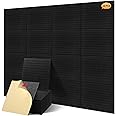 16 Pcs Pro Grade Soundproof Wall Panels,Acoustic Panels,Premium Sound Panels,Better Than Foam,Wedge Design,with Adhesive on Back,for Acoustical Treatments/Professional Studio,12×12×0.4 in,Black