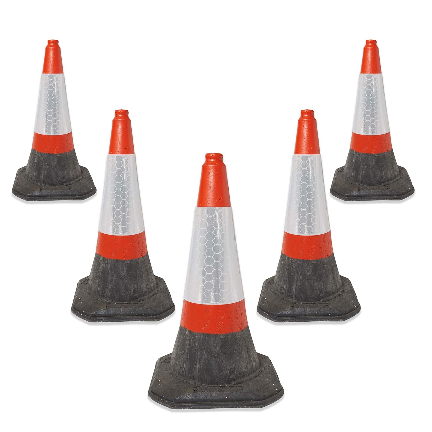 Traffic Safety Products 5 Road Traffic Cones (750mm) Self Weighted
