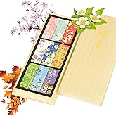 Hasegawa Japanese Low Smoke Mini Incense Variety Pack of 9 Scents (2.75") Gift Box | White Plum, Double Cherry Blossom, Somei-Yoshino, Maple, Sara-souju, Sandalwood, Gion, Water, and Keyaki | 進物線香