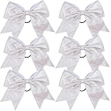 thumbnail image 2 of Kenz Laurenz 7" Jumbo Cheer Bows – Ponytail Holder Hair Ties, 12-Pack, Multicolor 2 of 5
