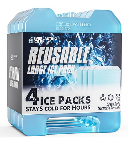 Thin Cooling Packs 6-Pack Ultra-Thin Reusable Ice Packs For Lunch Boxes - Long-Lasting Cool Packs For Food & Drinks Food Cooler Ice Sheets