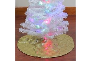 NORTHLIGHT 20" Gold Sequin Snowflake Pattern Mini Christmas Tree Skirt