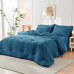 HYMOKEGE Teal California King Comforter Set