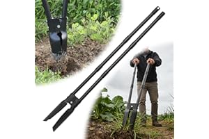 LLARGUEST Post Hole Digger,54 Inch Heavy Duty Metal Hole Digger Tool for Digging,Black Manual Tool for Transplant, Camping,Ga