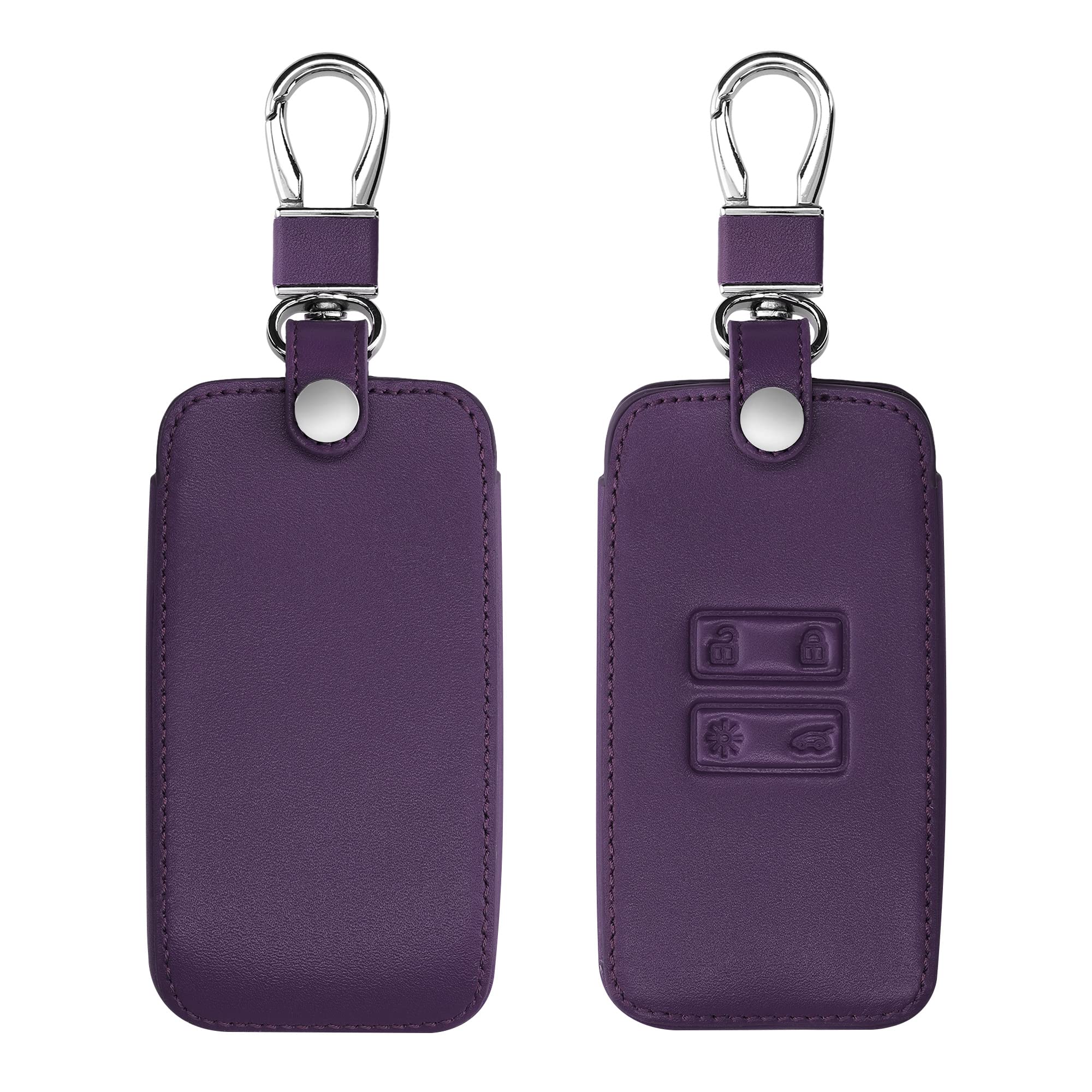 kwmobile Key Cover Compatible with Renault 4 Button Car Key Smart Key (only Keyless Go) - Faux Leather Car Key Fob Protector - Berry — image 1