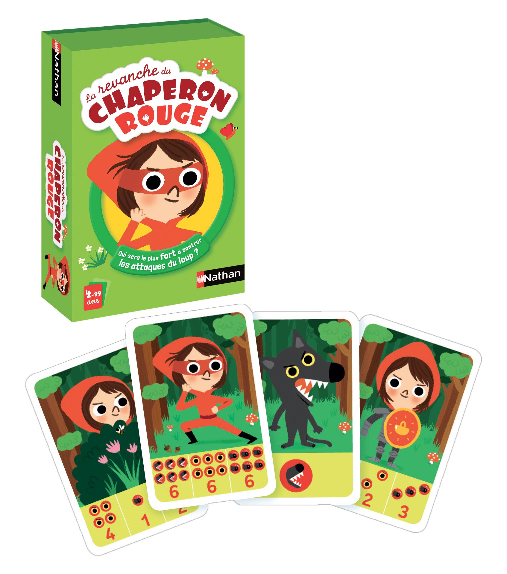 Nathan – The Revenge of the Red Riding Hood – Card Game for Children – Battle Game from 4 Years – 2 to 4 Players