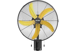 CCGIRU 5000 CFM 20" Wall Fan Oscillating, Professional Industrial Wall Mount Fan with 3 Speed for Warehouse, Factory, Workshops, and Garage, UL Listed
