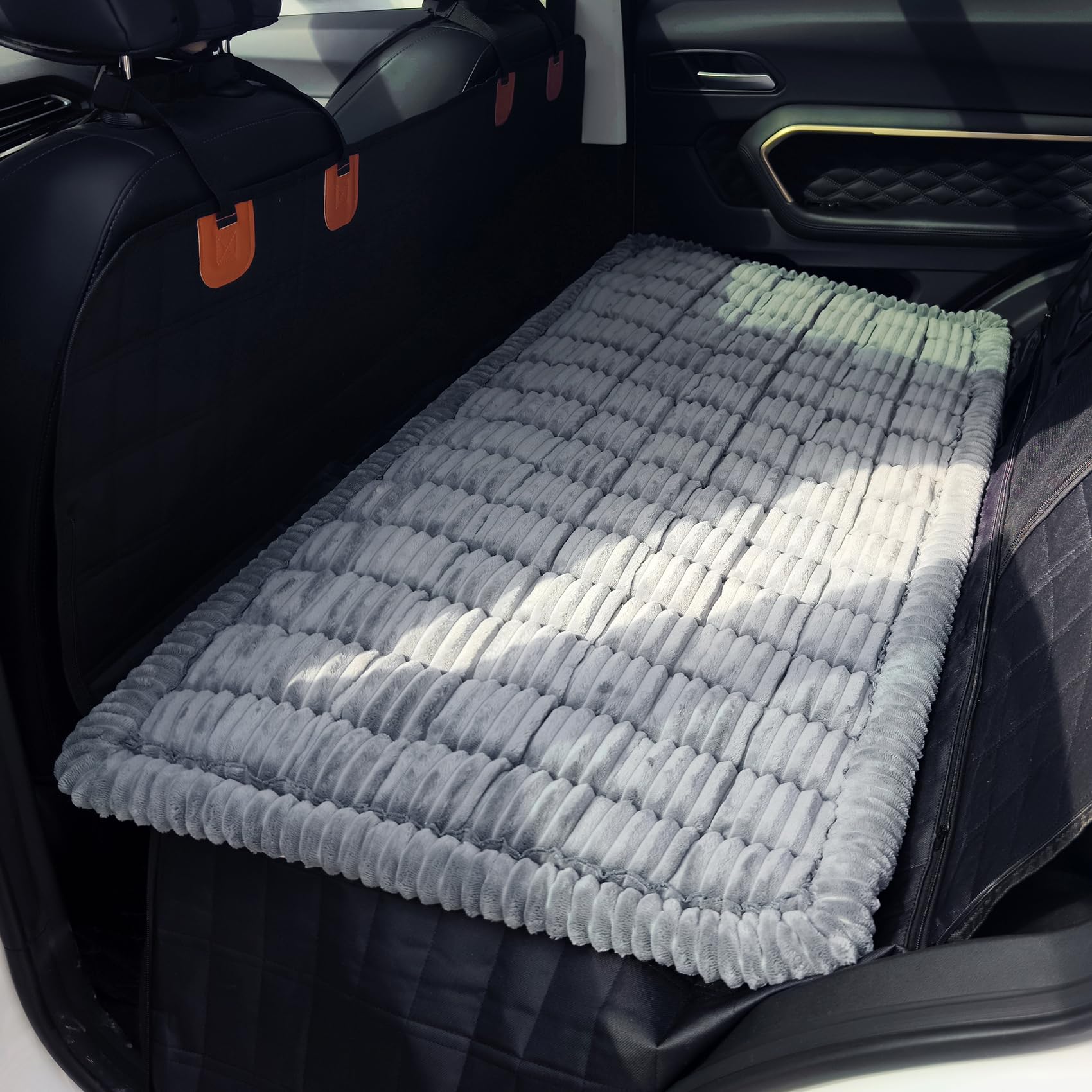 Photo 1 of *DAMAGED** HOMEREFROM Dog Bed for Car, Backseat Pet Bed Mat, Dog Seat Cover for Car Back Seat, Non-Slip Travel Pet Mat, Fit for Backseat Extenders and Seat Covers (Bluegrey, 24.8x54inch)