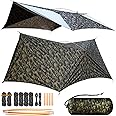 Travel Bird Ultralight Tarp, 14ft Hammock Rain Fly Lightweight Waterproof Camping Tent Tarp with Doors, Multifunctional Tarp for Backpacking Camping Hiking