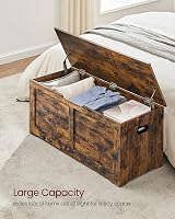 VASAGLE Storage Chest Bench Rustic Brown 40 x 100 x 46 cm LSB061T01 view 3