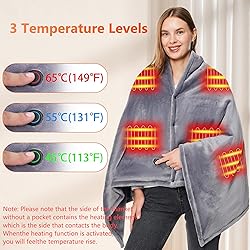 KSFJZF Heated Blanket with Power Bank, 59" x
