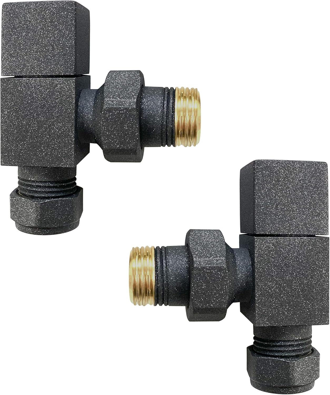 ECCA - Válvula de radiador en ángulo Antracita cuadrada ...