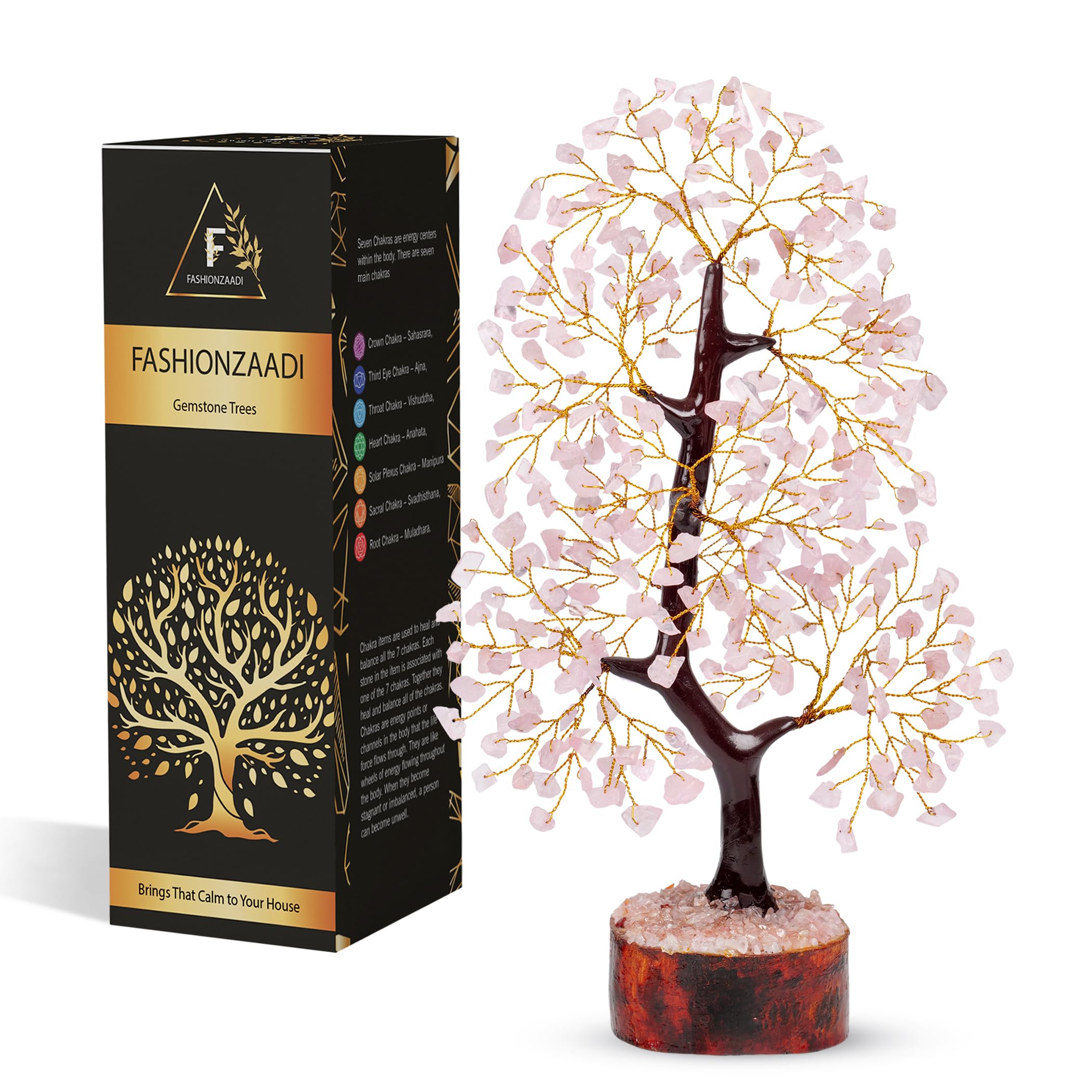 Rose Quartz Gemstone Crystal Tree, Crystals and Gemstones Tree of Life Artificial Bonsai Crystal Tree Decorative Home Accessories Housewarming Gifts New Home Gifts for Women Birthday Unique 10-12inch