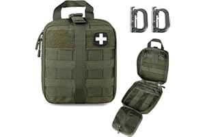 LIVANS Tactical First Aid Pouch, Molle EMT Pouches Rip-Away Military IFAK Medical Bag Outdoor Emergency Survival Kit Quick Re