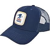 U.S. Mail Trucker Hat, USPS Eagle Embroidered Logo Adjustable Adult Snapback Cap with Curved Brim, Navy Blue, One Size