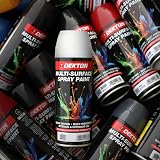 DEKTON Quick-Dry White Matt Aerosol Spray Paint Interior Exterior Metal Wood view 4