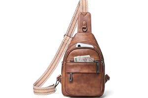 Leresas 7L Sling Bag for Women Crossbody Bag Sling Purse Fanny Packs Vegan Leather Chest Bag Trendy Handbag Travel Anti Theft