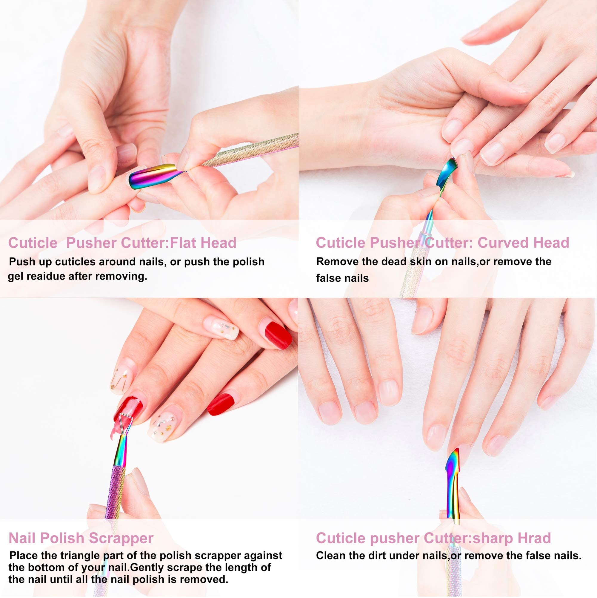 KENED Nail Care Kit - 3 in 1 Manicure Set - Cuticle Nipper, Cuticle Cutter and Cuticle Scrapper - Perfect Nail Care At Home - Stylish and Efficient Nail Tools