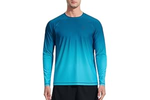 KPSUN Mens Rash Guard UPF 50+ Swim Shirts UV Sun Protection T-Shirt Quick Dry Long Sleeve Beach Shirts for Fishing