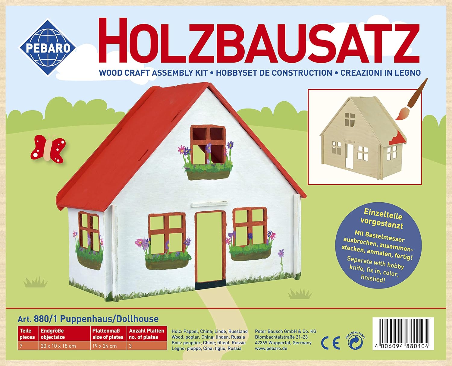Pebaro 880/1 Wooden 3D Puzzle Dollhouse Small - Image 3