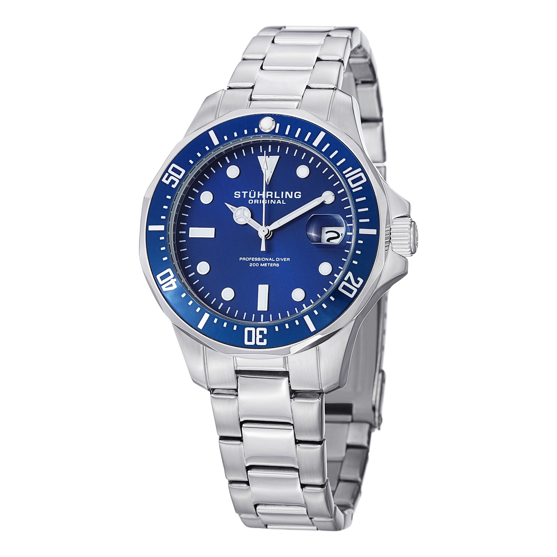 Stuhrling Original Aquadiver Mens Dive Watch Quartz Analog Waterproof