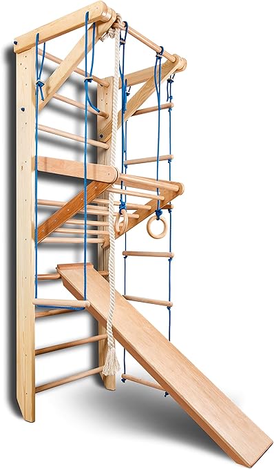 Amazon Com Escalera Sueca De Madera Barras De Pared Para Ninos