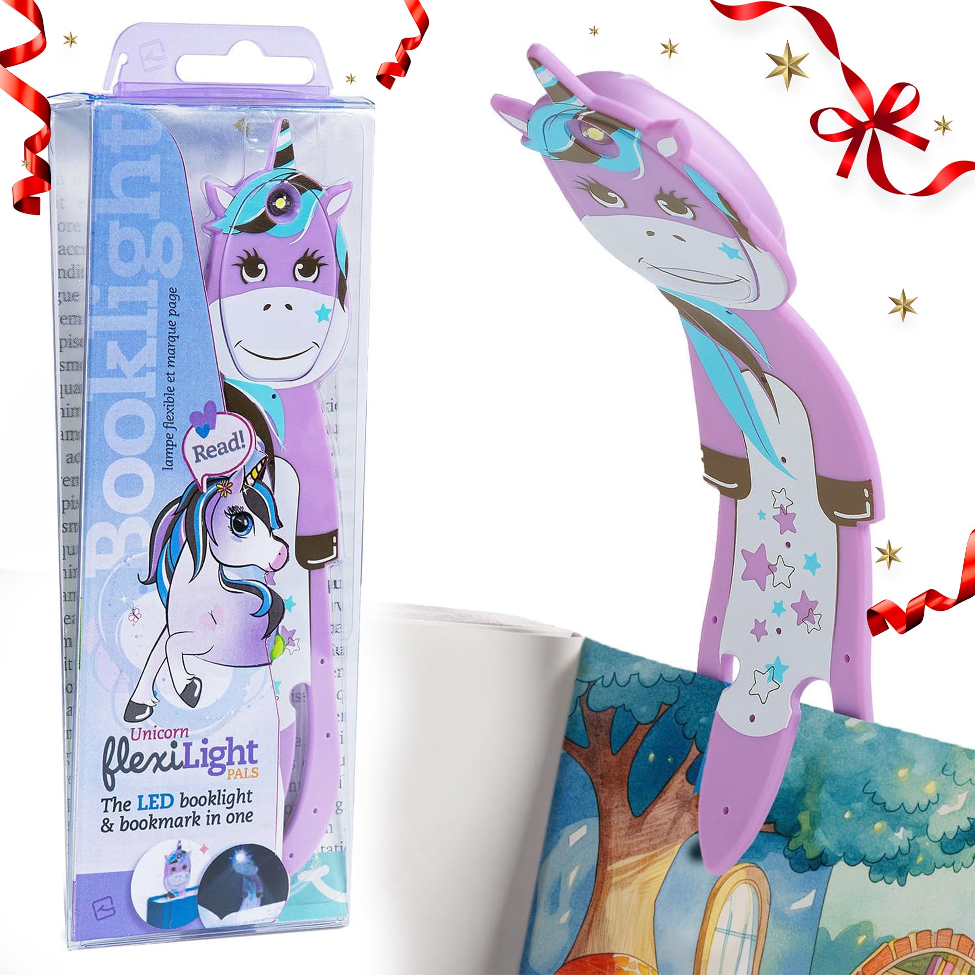 Flexilight Pal Reading Light | 2 in 1 Bookmark Book Light | LED Clip On Reading Lamp | Children and Adult Book Torch | Book Accessories | Gift for Readers, Book Lovers