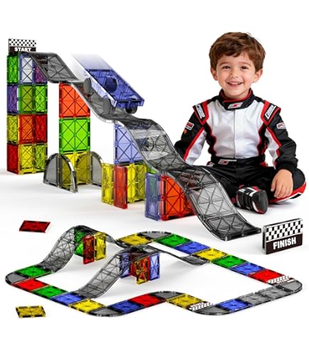 Circuit Train électrique 225 Pièces (80 Rails + 2 Trains) – 3D Anti-gravité, Montées Et Virages, STEM, Rechargeable – Cadeau 3-8 Ans