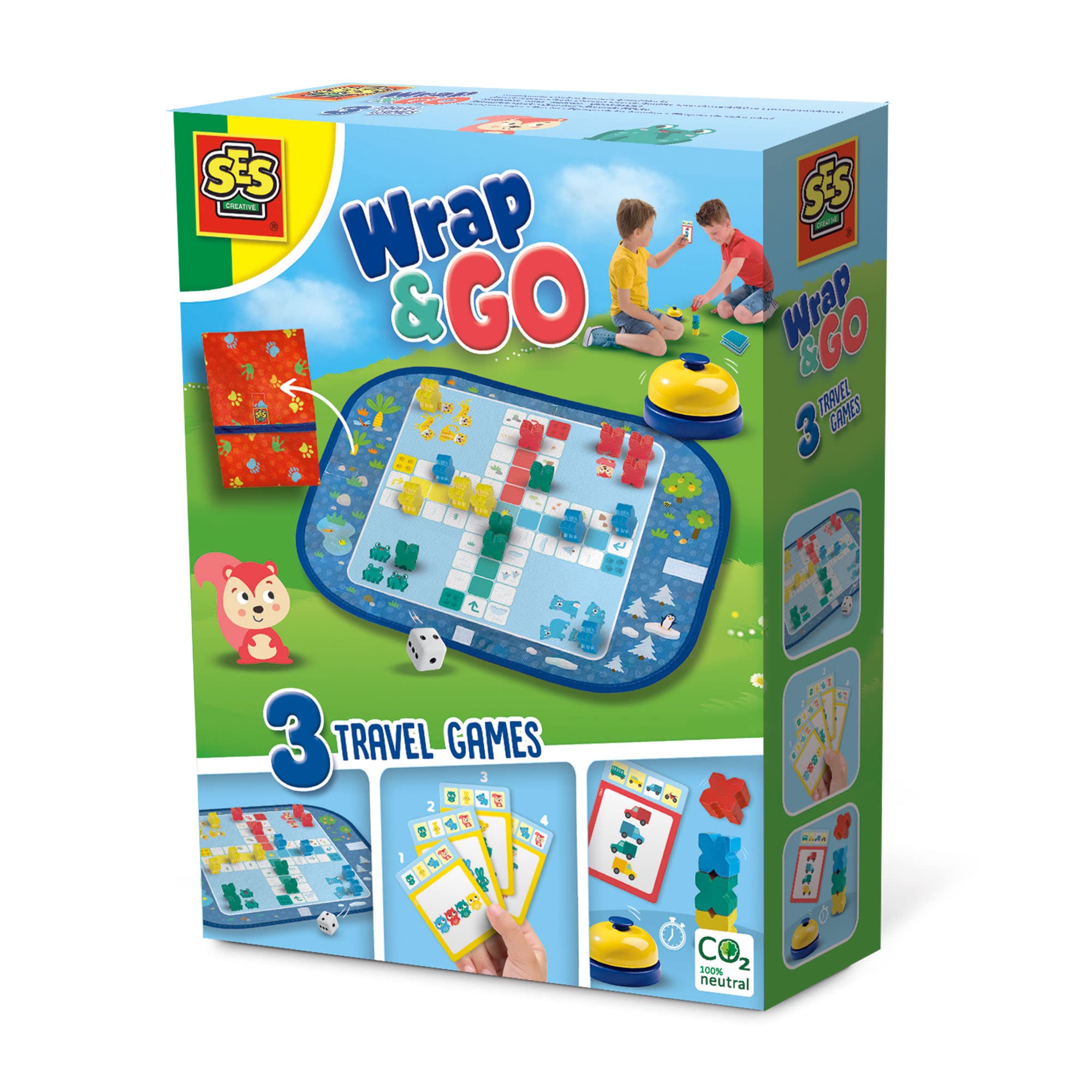 SES Creative Wrap&Go travel games - Checkers-Memo - I'm going on a trip