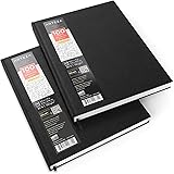 Arteza Hardcover Sketchbooks, Pack of 2, 8.5 x 11 Inches, 100-Sheet Drawing Pads, 80lb/130gsm Paper, Art Supplies for Drawing