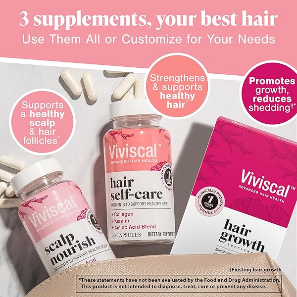 VIVISCAL SCALP NOURISH SUPPLEMENT, BLEND OF NUTRIENTS FOR SCALP HEALTH & HAIR FOLLICLES, FORTIFY HAIR’S NATURAL BEAUTY, FOUNDATION FOR HEALTHY HAIR GROWTH VITAMINS, 30CT – 1 MONTH