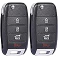 TOP-VIGOR 2pcs Flip Key Fob Keyless Entry Remote Control Replacements Compatible with Kia Soul 2014 2015 2016 2017 2018 2019 for FCC ID: OSLOKA-875T FSK