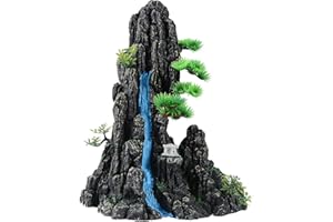 Mairuker Large and Tall Aquarium Mountain View Decoration Fish Tank Rock Thematic Ornaments Tree House Cave Fish Tank Decorations for Betta Cichlid Caves Aquarium Decor