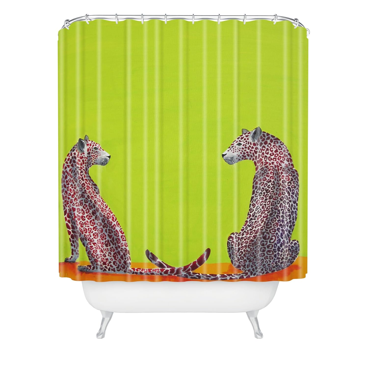 Green two leopard red pattern