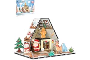 PicassoTiles Magnetic Tiles Gingerbread House Holiday Character Action Figures Santa, Snowman, Deer Winter Theme Construction Kit Magnet Building Blocks STEM Learning Gifts Toddler Toys Ages 3+ PTQ09