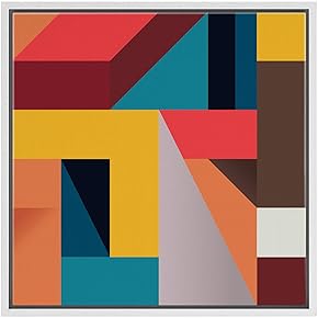 SIGNWIN Framed Canvas Wall Art Red, Yellow, Orange,...