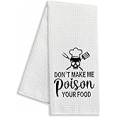 zcyhtqp Don't Make Me Poison Your Food,Funny Kitchen Towels,Funny Dish Towels with Sayings,Dish Towels for Kitchen Decor,Chef Gift,Kitchen Gift for Women, New Home Housewarming Gifts