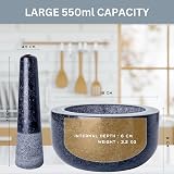 Homiu Pestle And Mortar Set Granite Large 16cm Diameter Grinder Spice Herb view 2