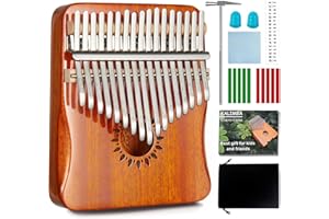 AARVI Kalimba Thumb Piano 17 Keys, Portable Mbira Finger Piano Gifts for Kids and Adults Beginners (yellow)