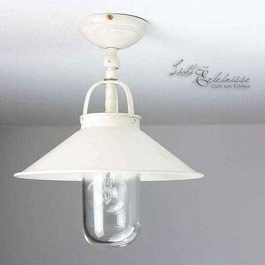 Premium Brass Ivory Coloured Shabby Chic Ceiling Light E27 To 70