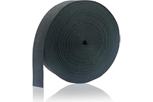 ZHFMLY ZHFMILY Black 1 1/2 inch(38mm) Polyprorylene Webbing Straps 12 Yards Flat Wide Belting Webbing Handle Canvas Straps for Bags-Lawn Chair-Pet Collars-DIY Crafts #275, MS275