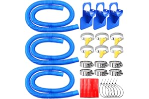 NEWREACH 1.25" x 59" Pool Hoses, Pool Pump Hoses for Intex Above Ground Pool with Pool Pipe Holder Fit for Swimming Pool, Compatible with Intex Filter Pump 603, 637, 3 Hoses & 3 Hanger