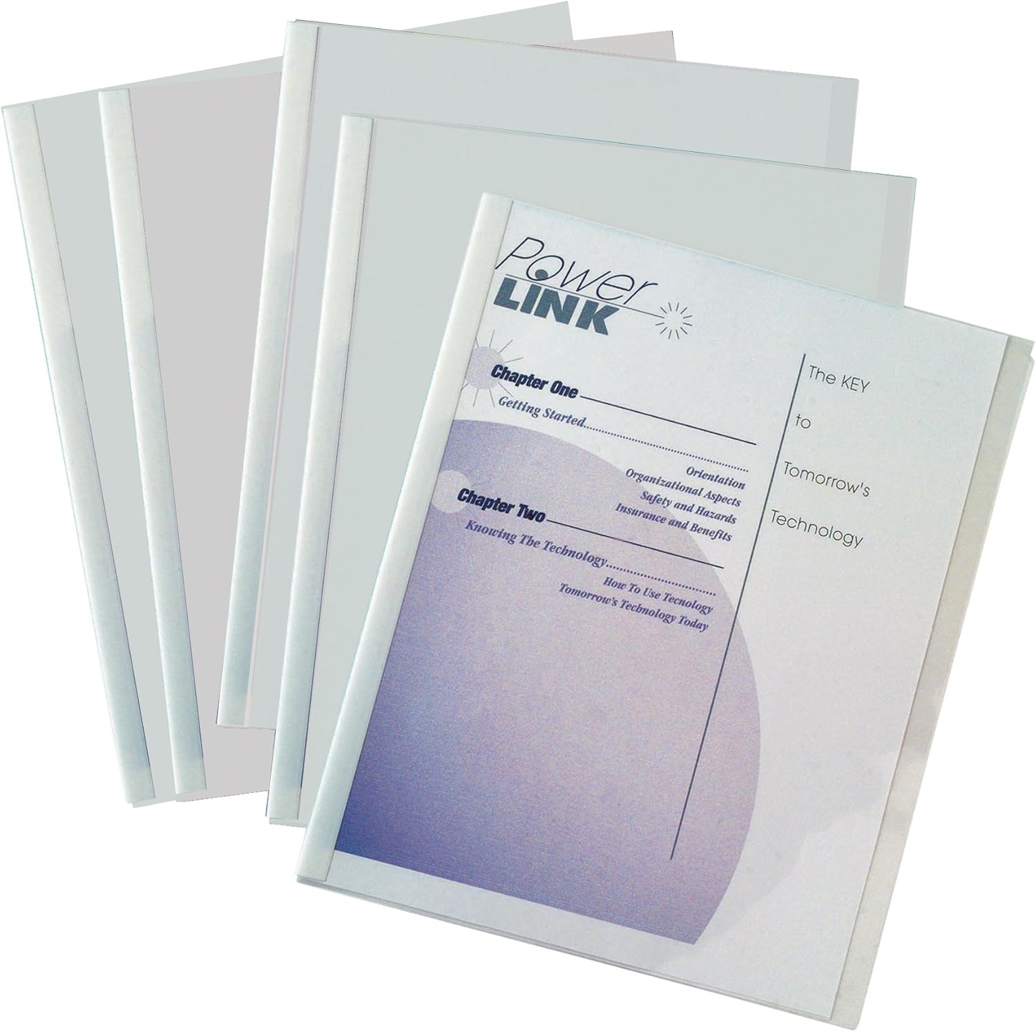 C-Line Report Covers with Binding Bars, Economy Clear Plastic, White Bars, 8.5 x 11 Inches, 50 per Box (32457) : Office Products