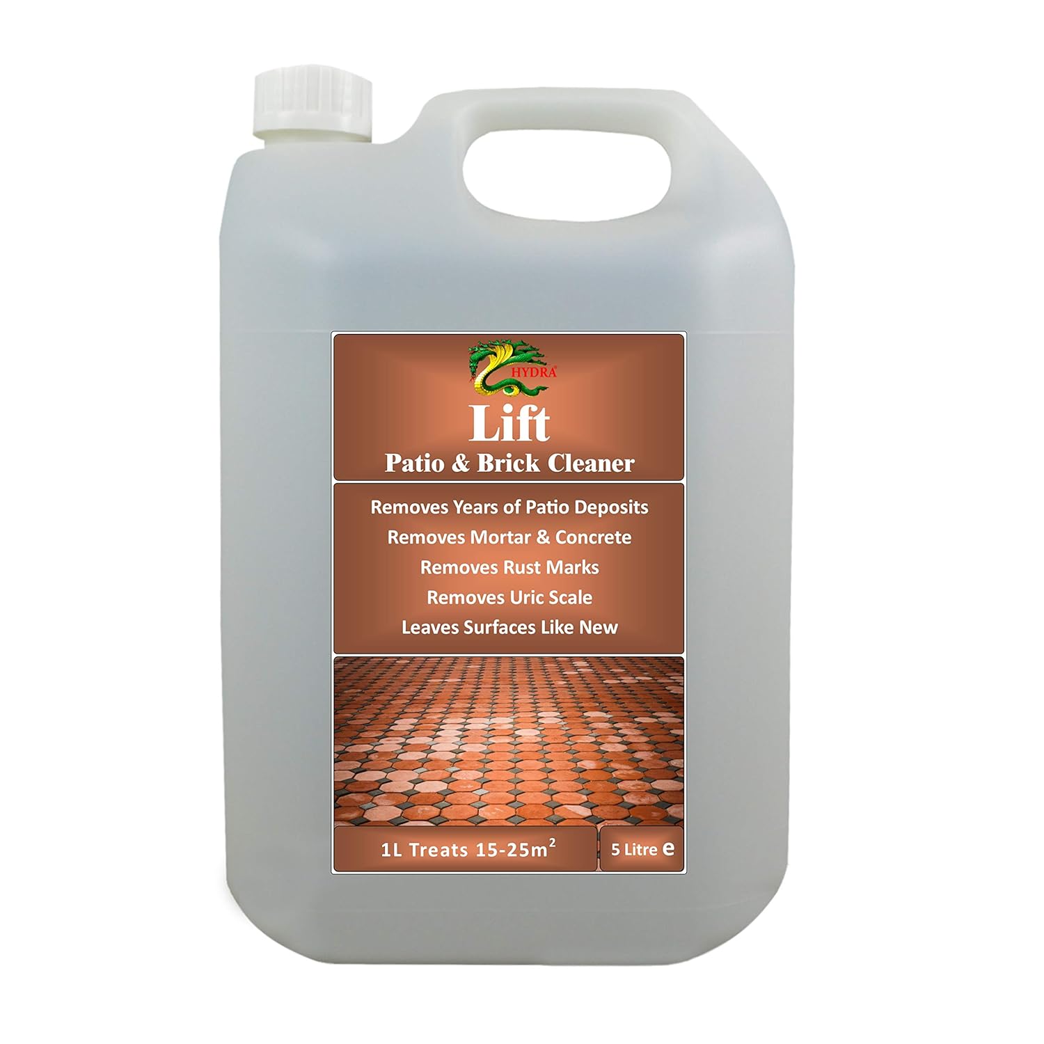HYDRA 5L Brick & Patio Acid Based Cleaner LIFT Removes Mortar Deposits