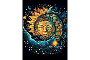 mrpwnle Sun Moon Diamond Painting Kits for Adults-Moon Diamond Art Kits for Adults,Round 5D Sun Gem Art Kits for Adult DIY Crafts Kits Gift Home Wall Decor Gifts(12x16inch)