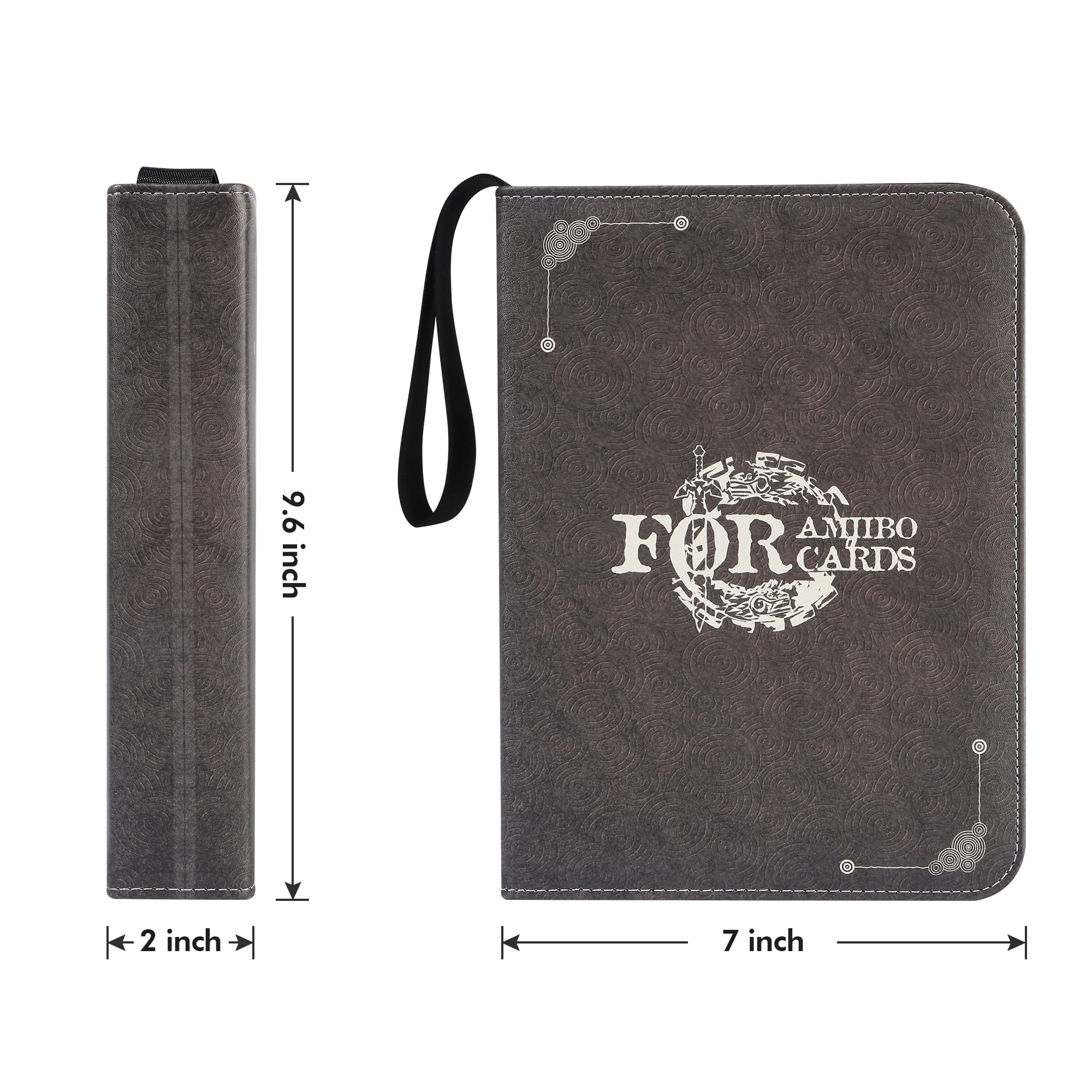 iofeiwak Mini Amiibo Card Display Album, Brown, 0.82x1.22 inch, Faux Leather, Waterproof, 20 Sleeves Included