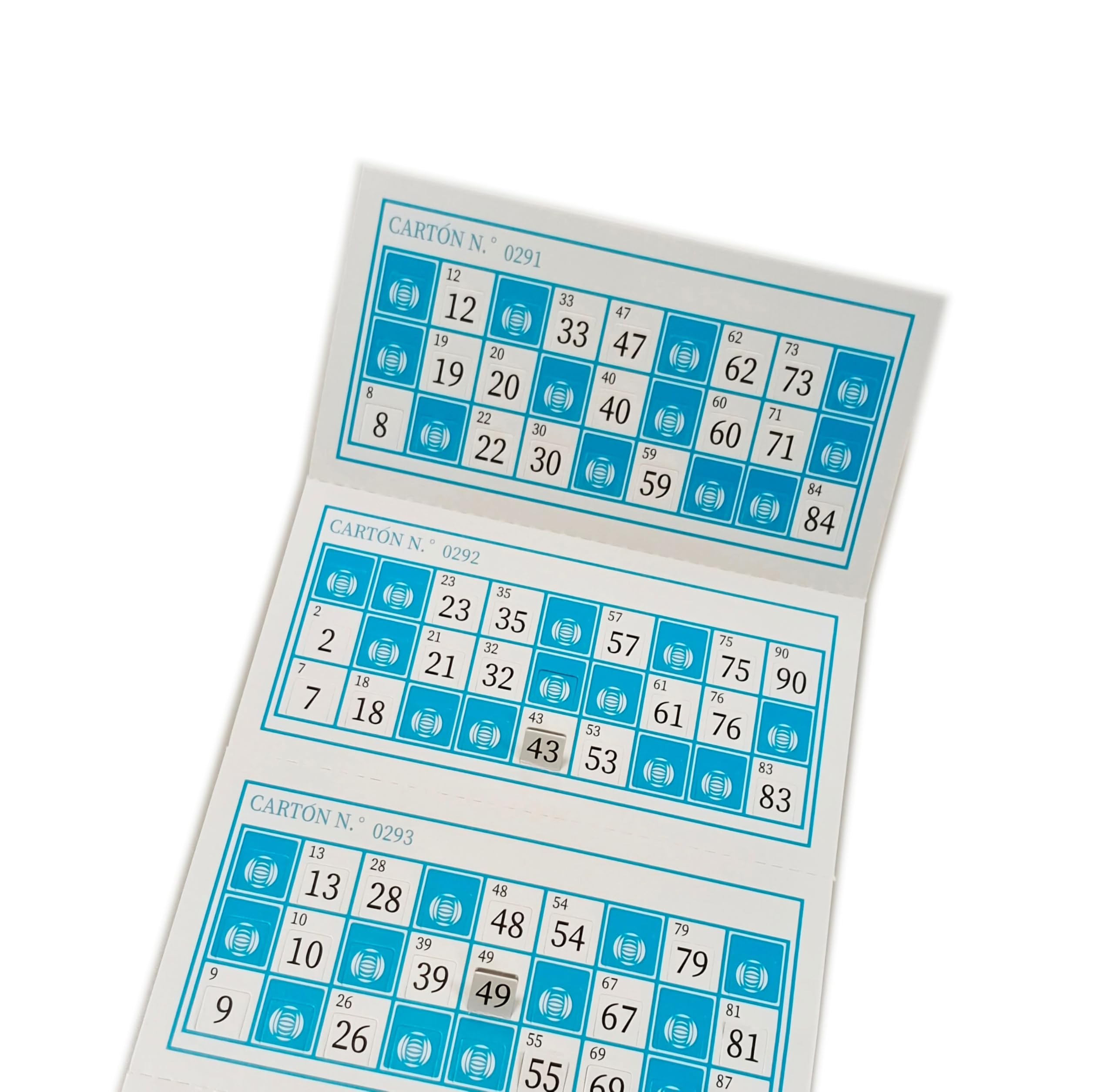 Pandiui23 500 Bingo Cards Die-Cut for Traditional Bingo 90 Balls (Blue)