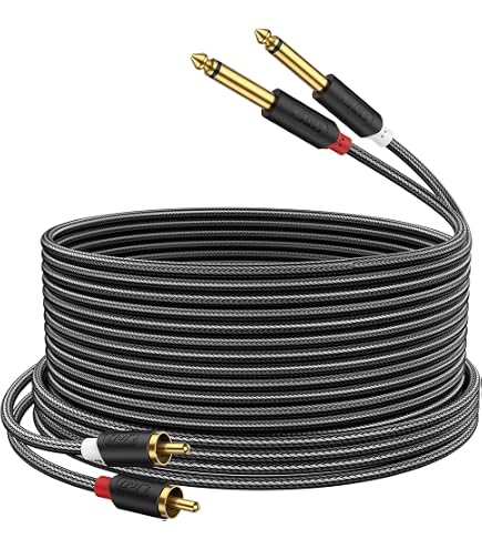Câble Hosa CPR-202 Stéréo 1/4 TS Vers Double RCA - 2 Mètres Interconnexion Audio