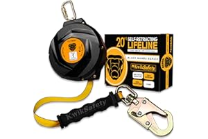 KwikSafety - Charlotte, NC - Mamba 20’ Self Retracting Lifeline [Carbonate Lightweight Housing] Class 1 Web SRL ANSI OSHA Retractable Fall Arrest Protection Roofing Construction Gear